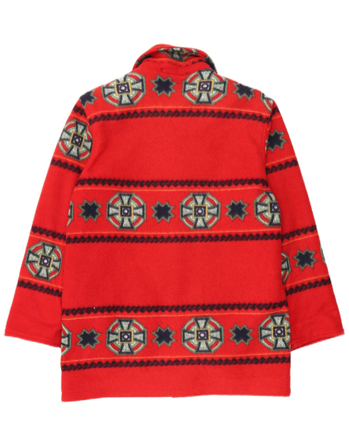 Sobretudo desproporcionado Reino Unido 16 grande poliéster geométrico vermelho das mulheres do vintage