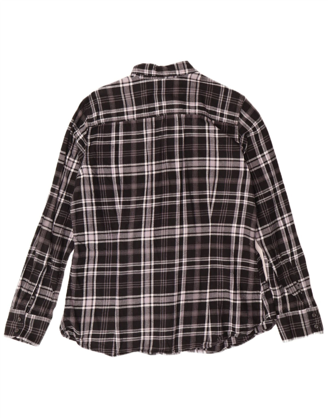Camisa feminina de flanela EDDIE BAUER Reino Unido 16 grande algodão xadrez preto