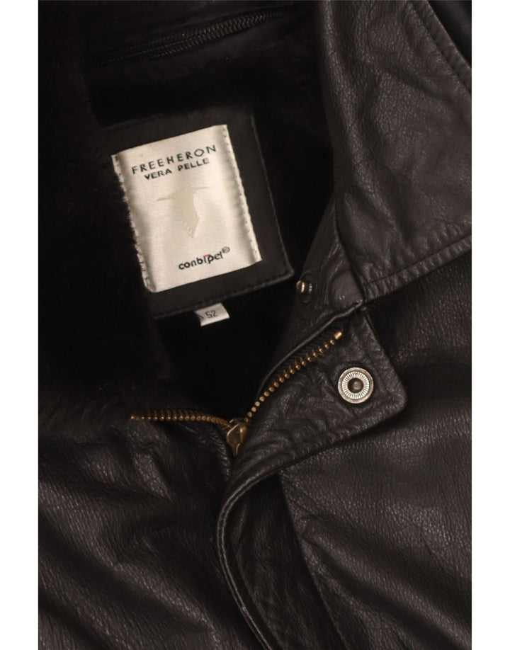 Jaqueta de couro masculina Conbipel IT 52 grande preta