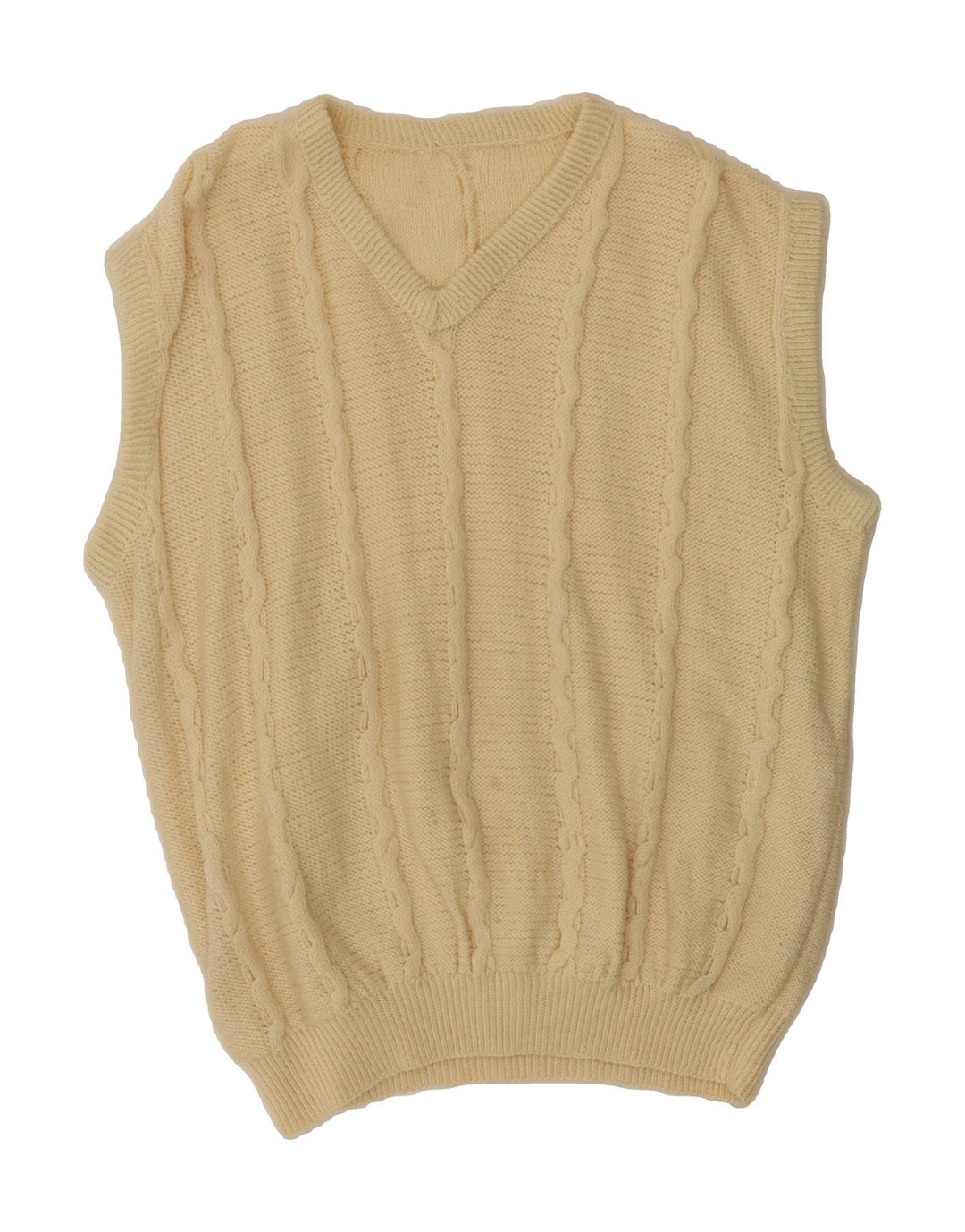 VINTAGE Mens Vest Tank Top Medium  Off White Vintage Vintage and Second-Hand Vintage from Messina Hembry 