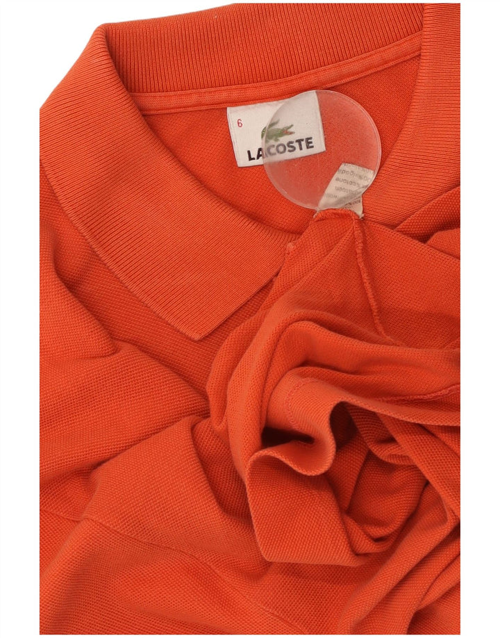 Camisa polo masculina Lacoste tamanho 6 XL laranja algodão