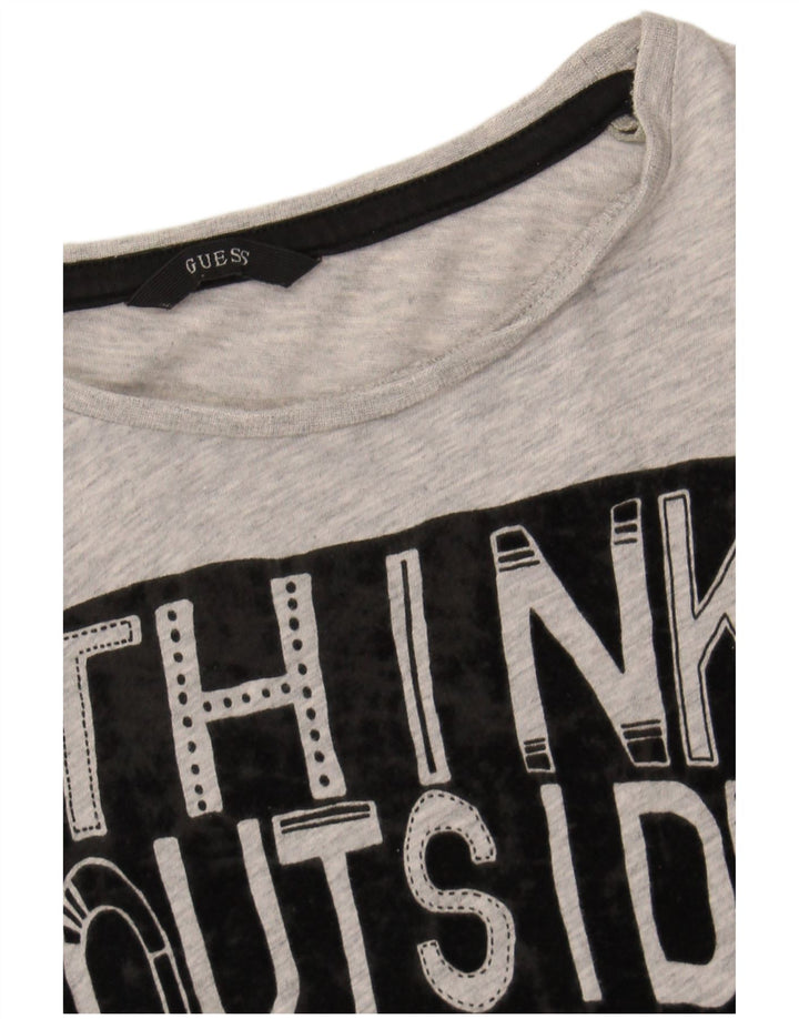 GUESS Boys Graphic Top Long Sleeve 9-10 Years Grey