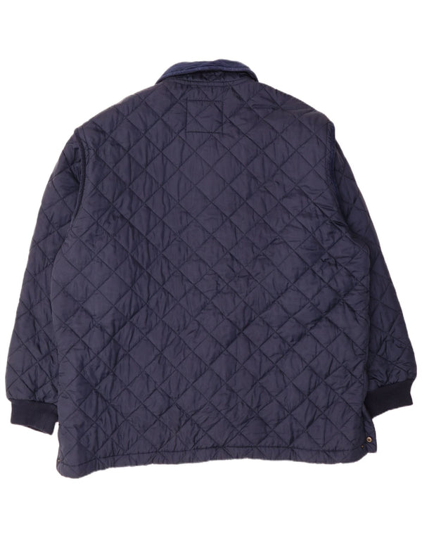 Jaqueta acolchoada masculina do projeto europeu UK 44 2XL nylon azul marinho