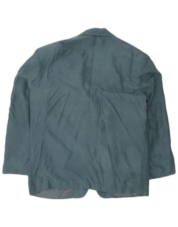 Jaqueta blazer masculina TRUSSARDI com 2 botões IT 54 2XL seda azul