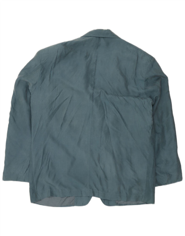 Jaqueta blazer masculina TRUSSARDI com 2 botões IT 54 2XL seda azul