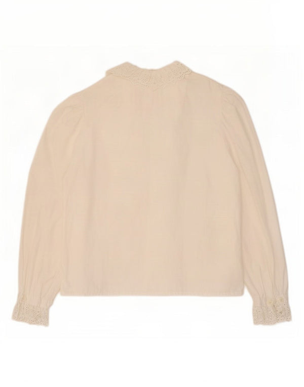 Blusa feminina Tostmann com babados na frente UE 44 XL algodão branco