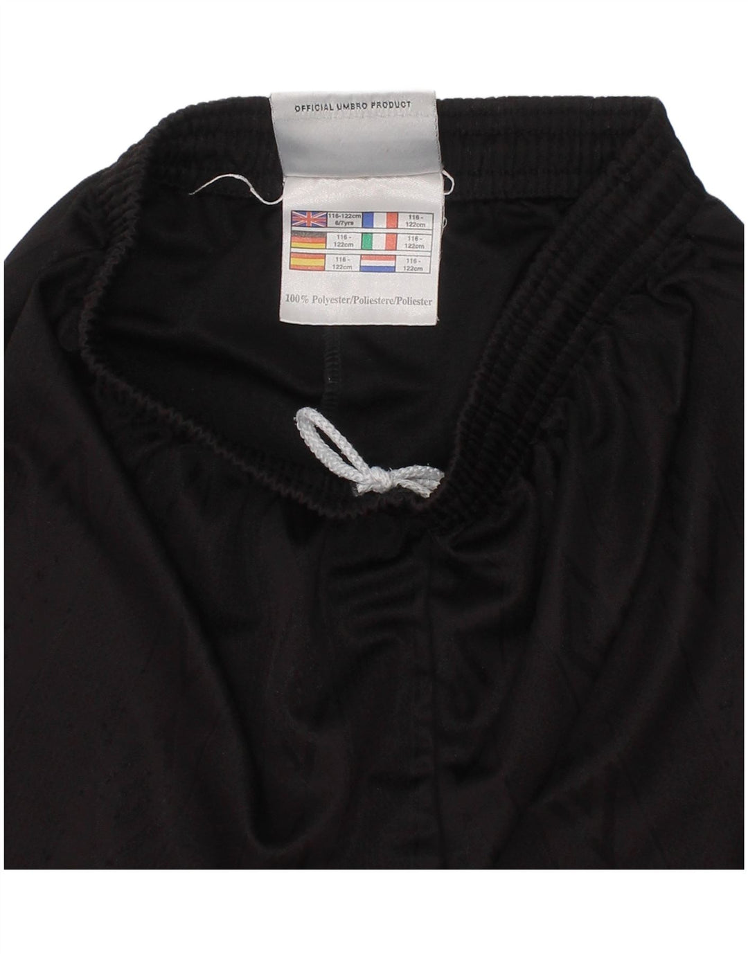 Shorts esportivos UMBRO para meninos 6-7 anos poliéster preto