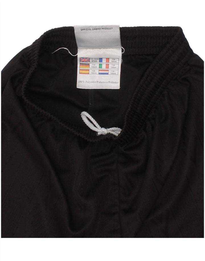 Shorts esportivos UMBRO para meninos 6-7 anos poliéster preto