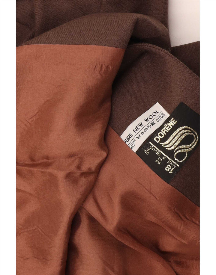 Jaqueta blazer feminina Dorene com 2 botões Reino Unido 18 XL marrom lã nova