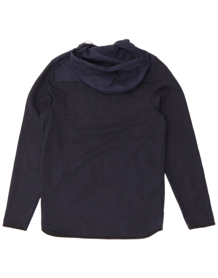 Suéter masculino com capuz e zíper Jack & Jones, pequeno, azul marinho, poliéster
