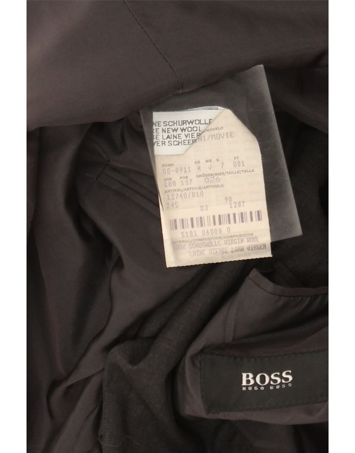 Jaqueta blazer masculina de 3 botões Hugo Boss Reino Unido 40 grande lã cinza