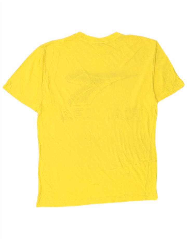 Camiseta masculina gráfica DIADORA Top médio algodão amarelo