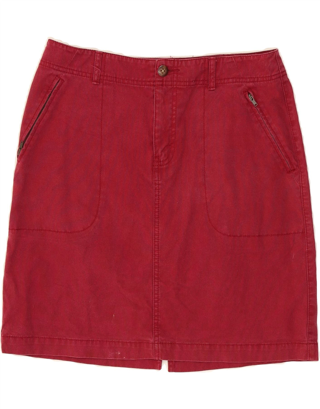 EDDIE BAUER Womens Straight Skirt US 8 Medium W30 Burgundy Cotton Vintage Eddie Bauer and Second-Hand Eddie Bauer from Messina Hembry 