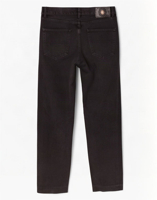 Trussardi Mens Straight Jeans IT 50 Grande W36 L30 Algodão Preto