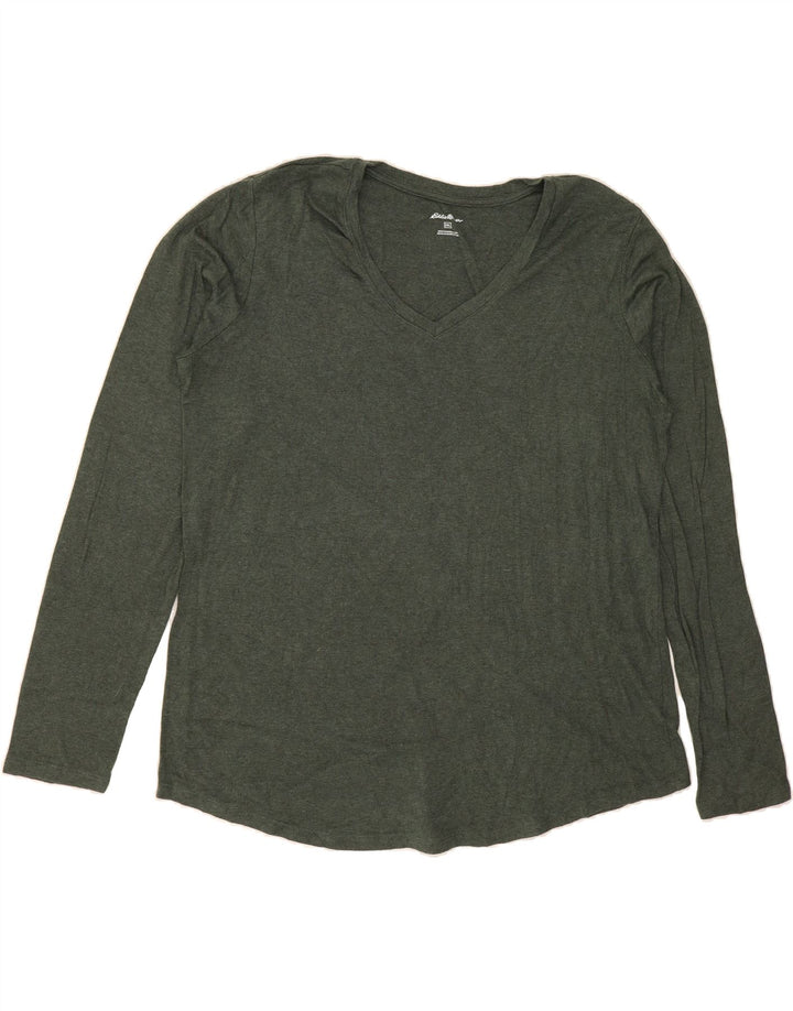EDDIE BAUER Womens Top Long Sleeve UK 20 2XL Green Cotton Vintage Eddie Bauer and Second-Hand Eddie Bauer from Messina Hembry 
