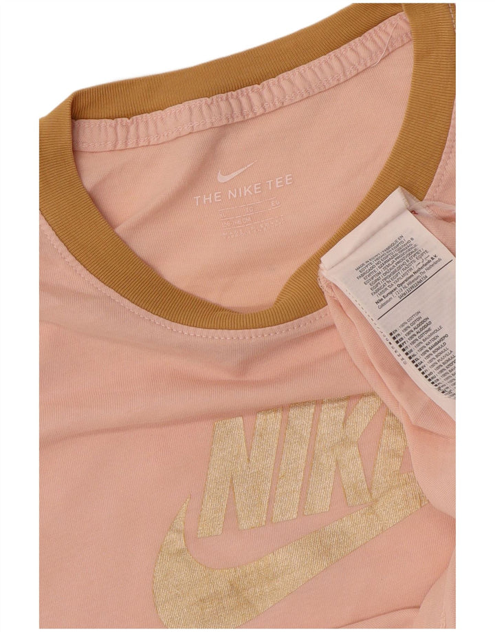 Camiseta gráfica feminina NIKE Top 13-14 anos XL algodão rosa