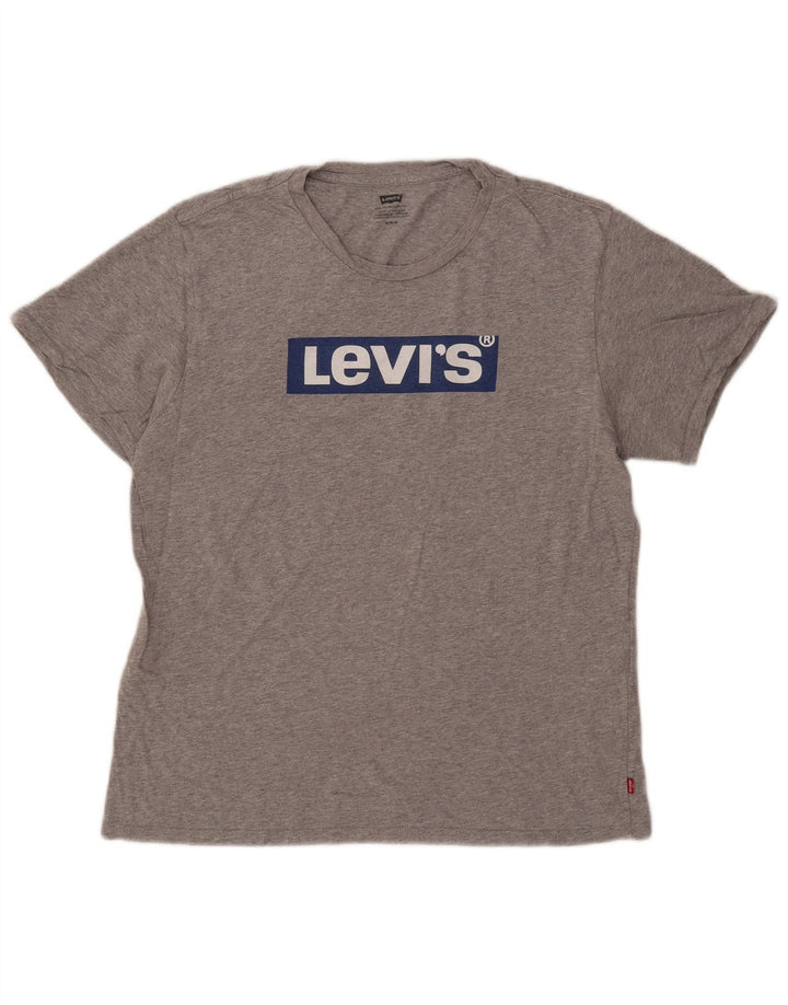 Camiseta masculina gráfica Levi's Top cinza médio algodão