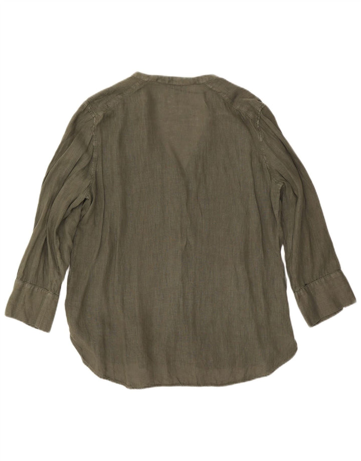 Blusa feminina ZARA UK 18 XL Caqui