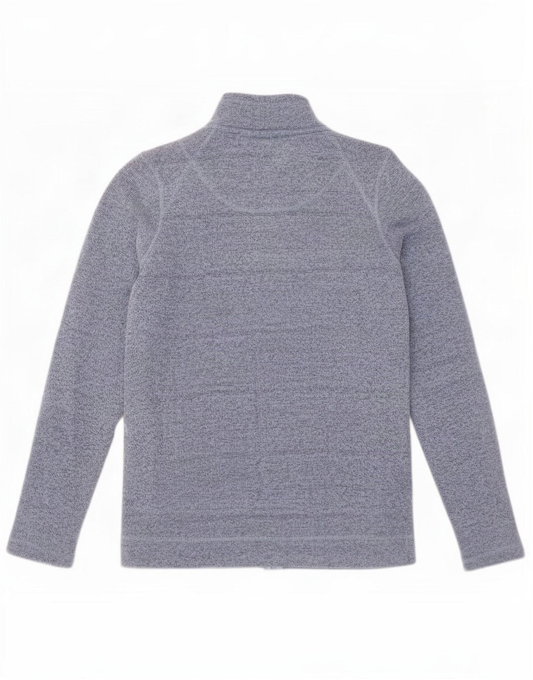 Casaco superior de fato de treino feminino estranho UK 12 poliéster manchado azul médio