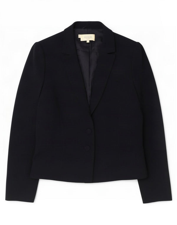 Jaqueta blazer feminina Hobbs com 2 botões Reino Unido 14 grande poliéster azul marinho