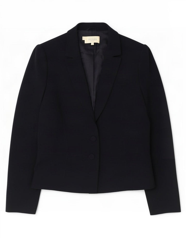 Jaqueta blazer feminina Hobbs com 2 botões Reino Unido 14 grande poliéster azul marinho