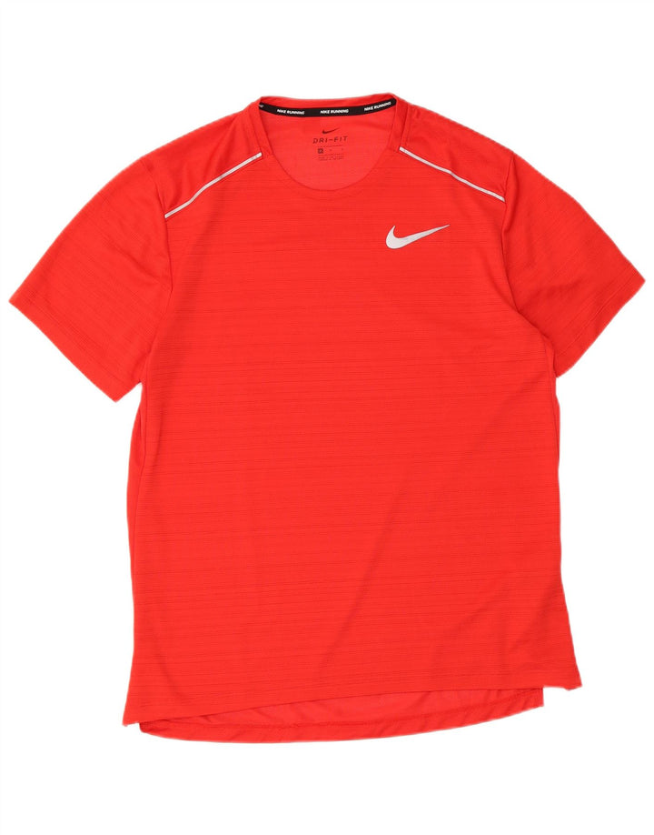 Camiseta masculina Nike Dri Fit Top médio listrado vermelho poliéster