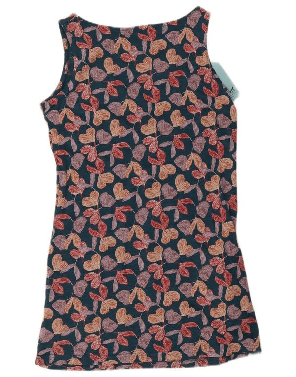 Vestido feminino Weird Fish sem mangas evasê UK 14 médio floral multicolorido