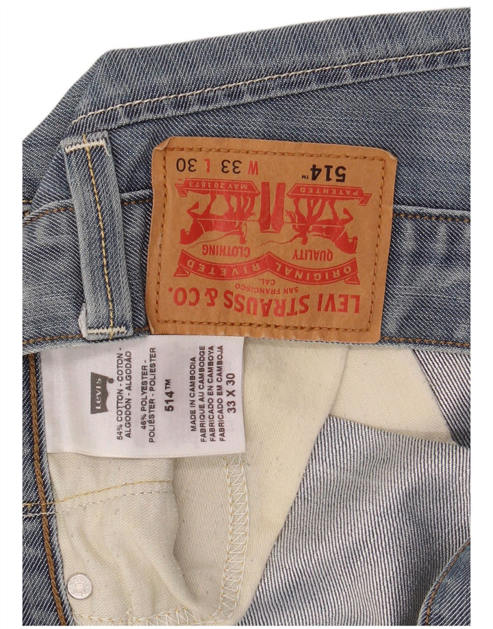 Levi's Masculino 514 Straight Jeans W33 L30 Azul Algodão