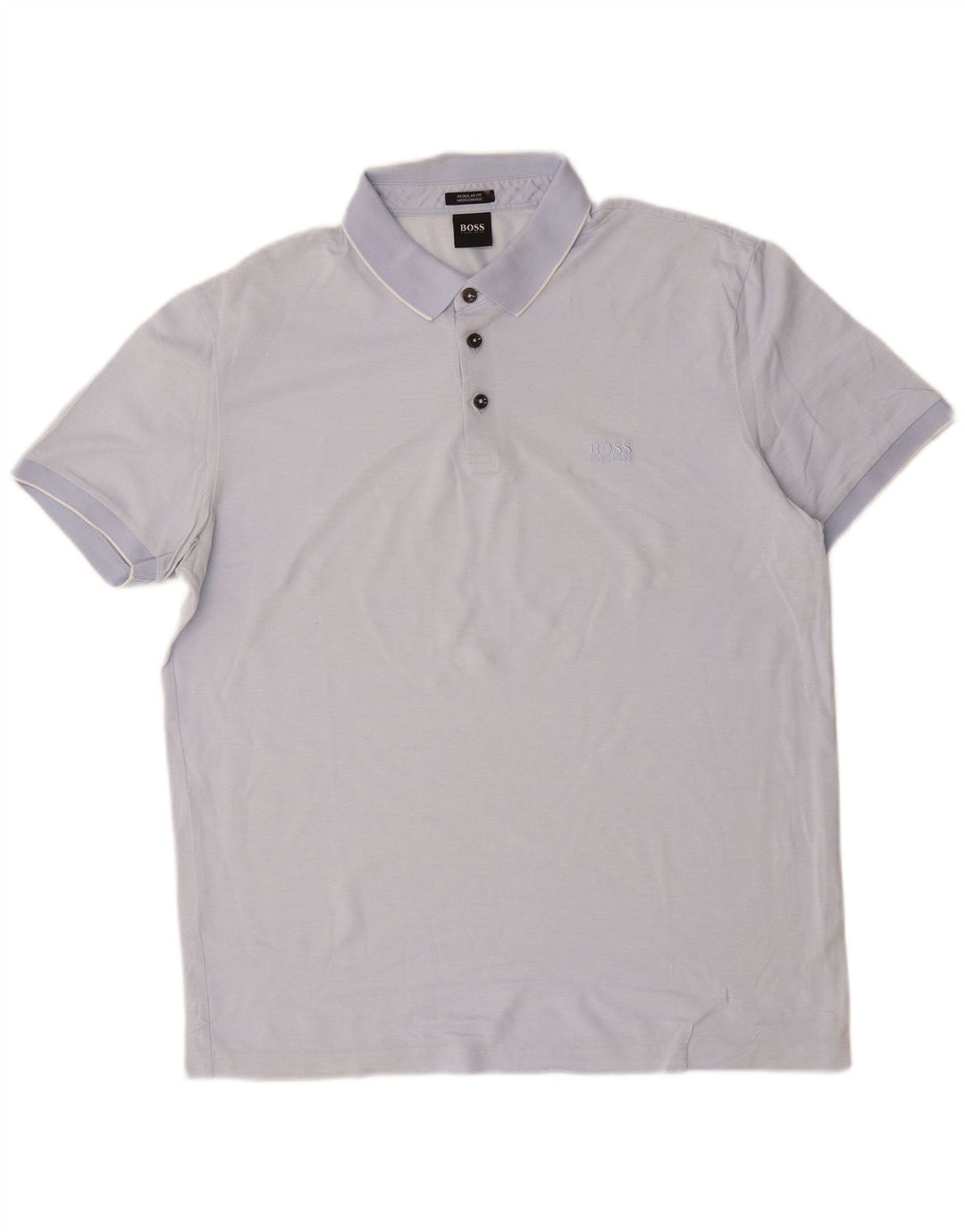 Camisa polo masculina Hugo Boss Regular Fit grande algodão azul