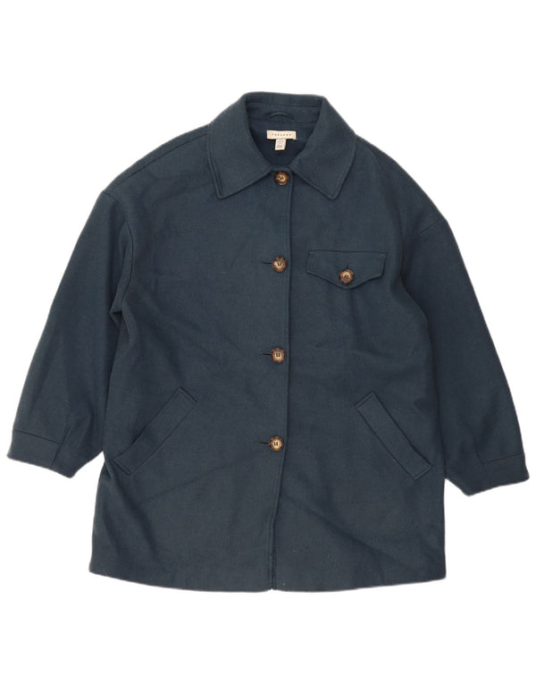 Sobretudo oversized feminino Topshop UK 10 poliéster azul pequeno