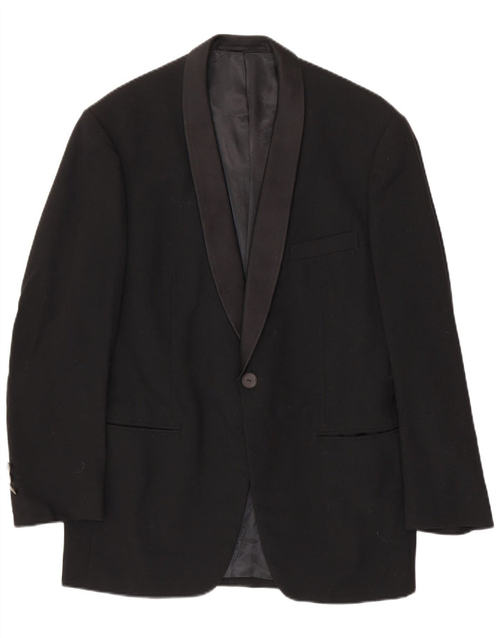 Jaqueta blazer masculina TLAPA com 1 botão Reino Unido 38 lã virgem preta média