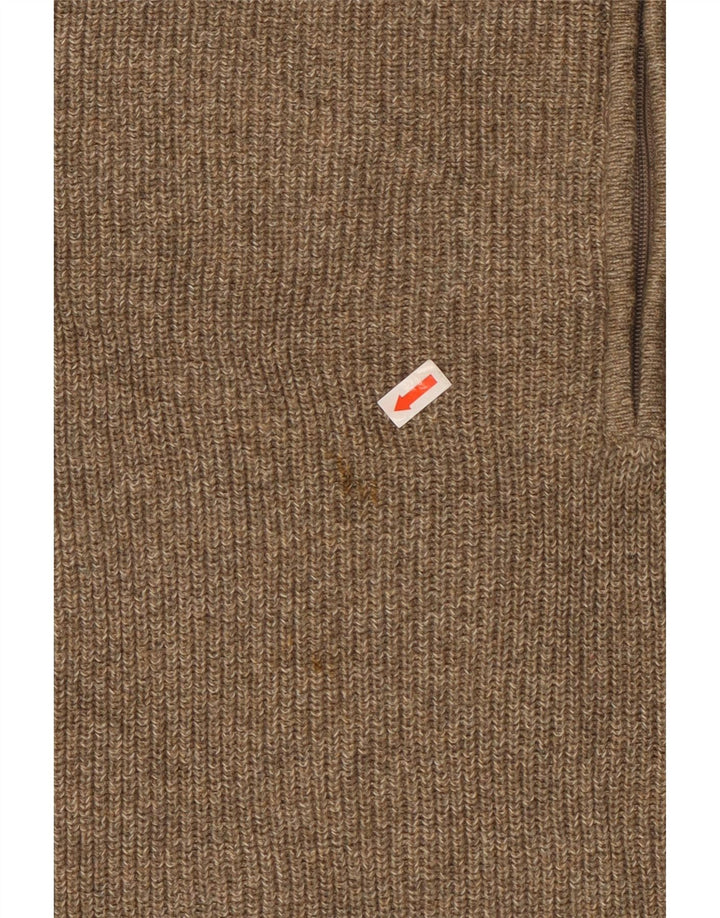 Suéter masculino Izod com zíper e gola em algodão verde grande