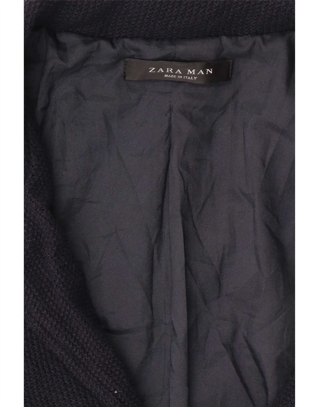 Zara Mens Overcoat UK 36 Small Navy Blue