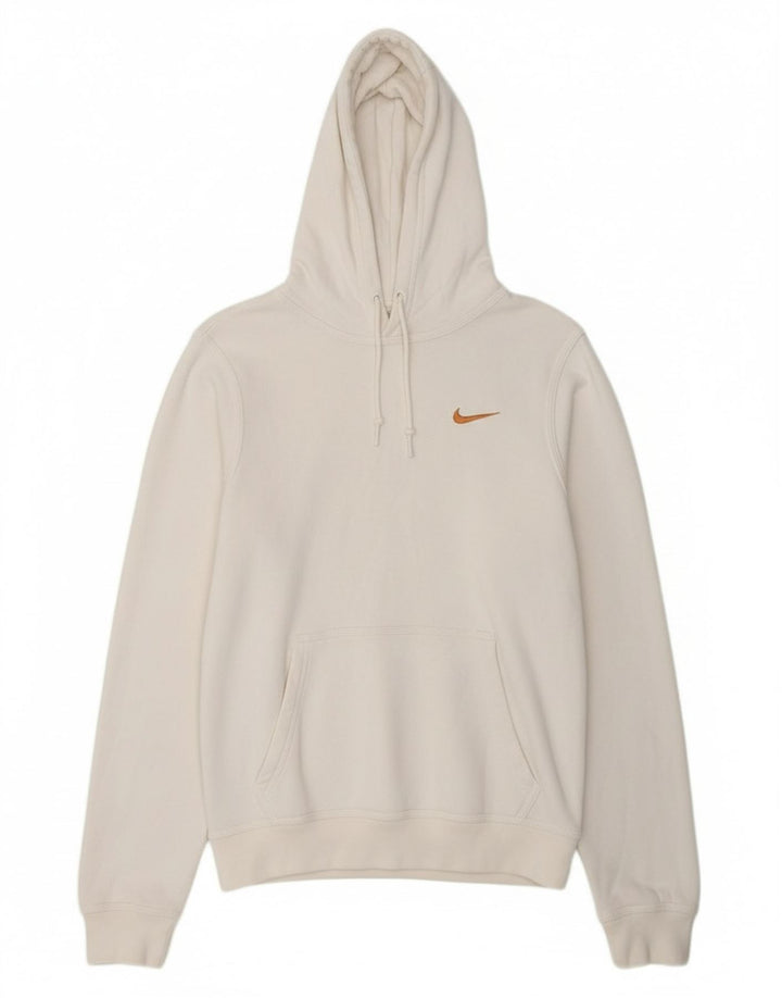 NIKE Mens Hoodie Jumper Pequeno Algodão Branco