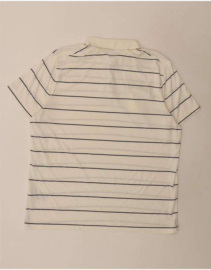 Camisa polo masculina Nike Regular Fit 2XL de algodão listrado branco
