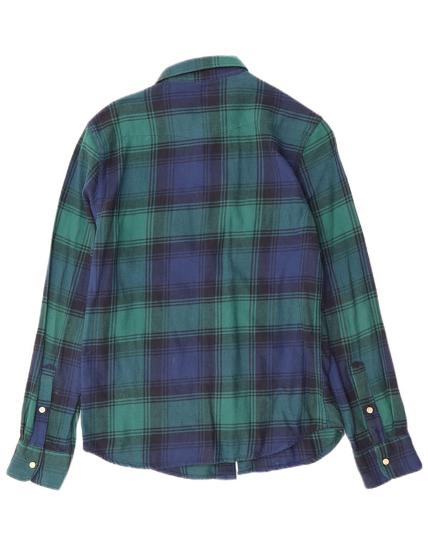 Camisa masculina de flanela Lee pequeno algodão xadrez verde