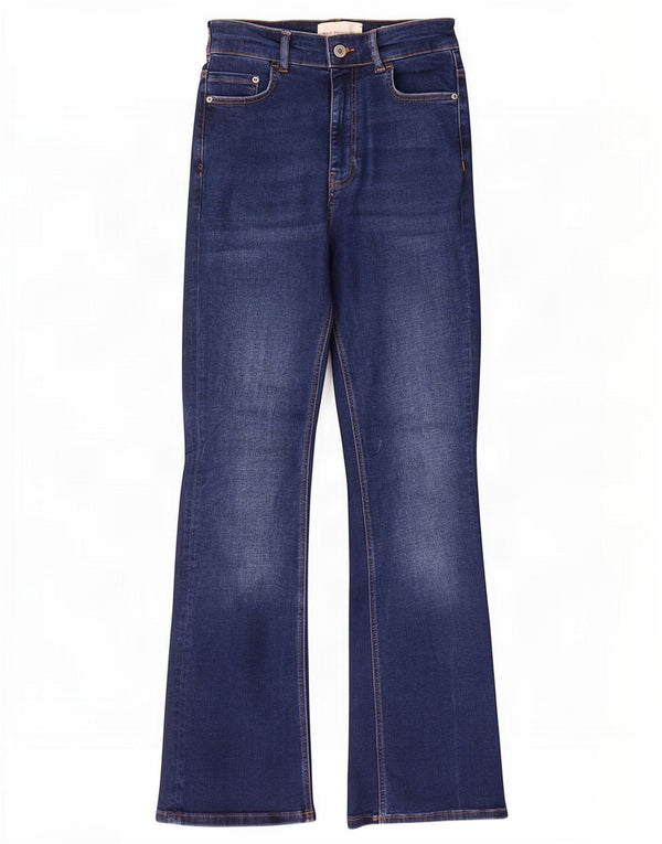 Calça jeans feminina de cintura alta Marks & Spencer UK 8 pequena W24 L29 azul