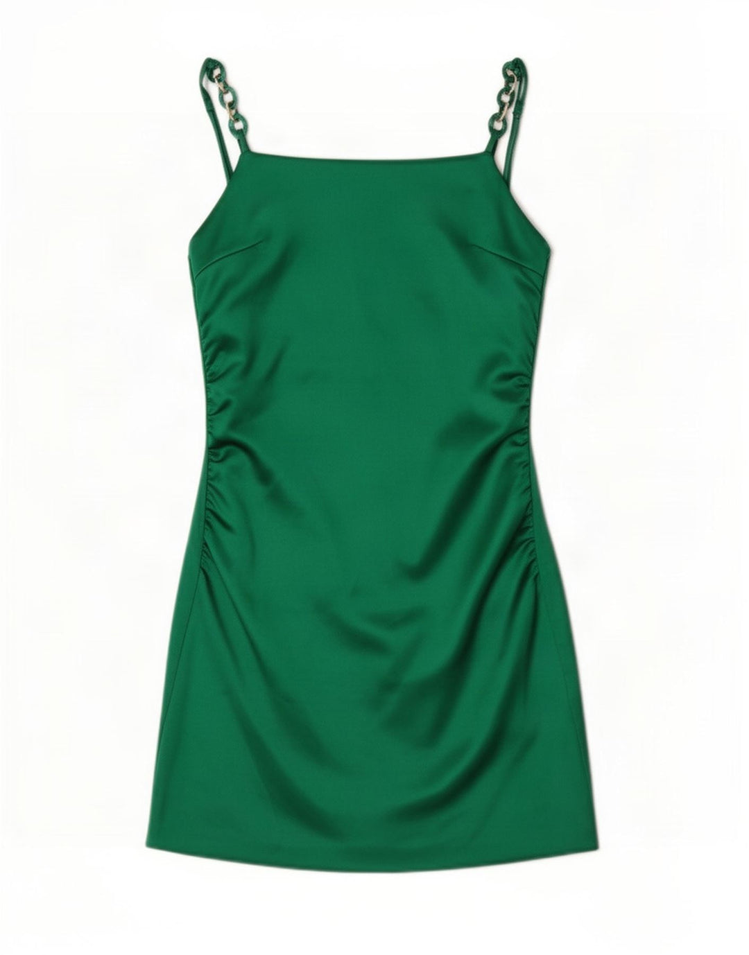 Vestido deslizante feminino Zara Reino Unido 8 pequeno poliéster verde