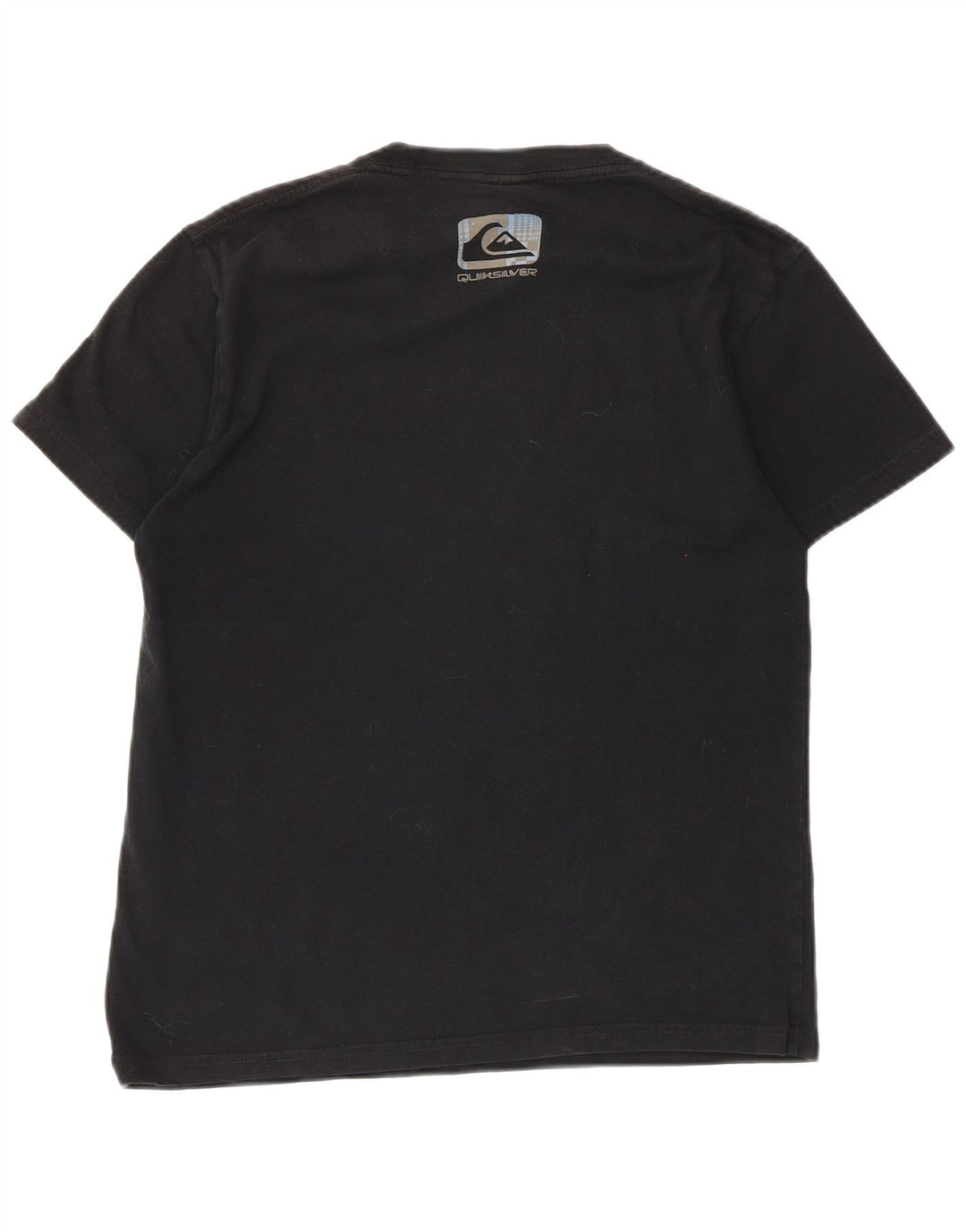Camiseta masculina Quiksilver com estampa gráfica pequena preta