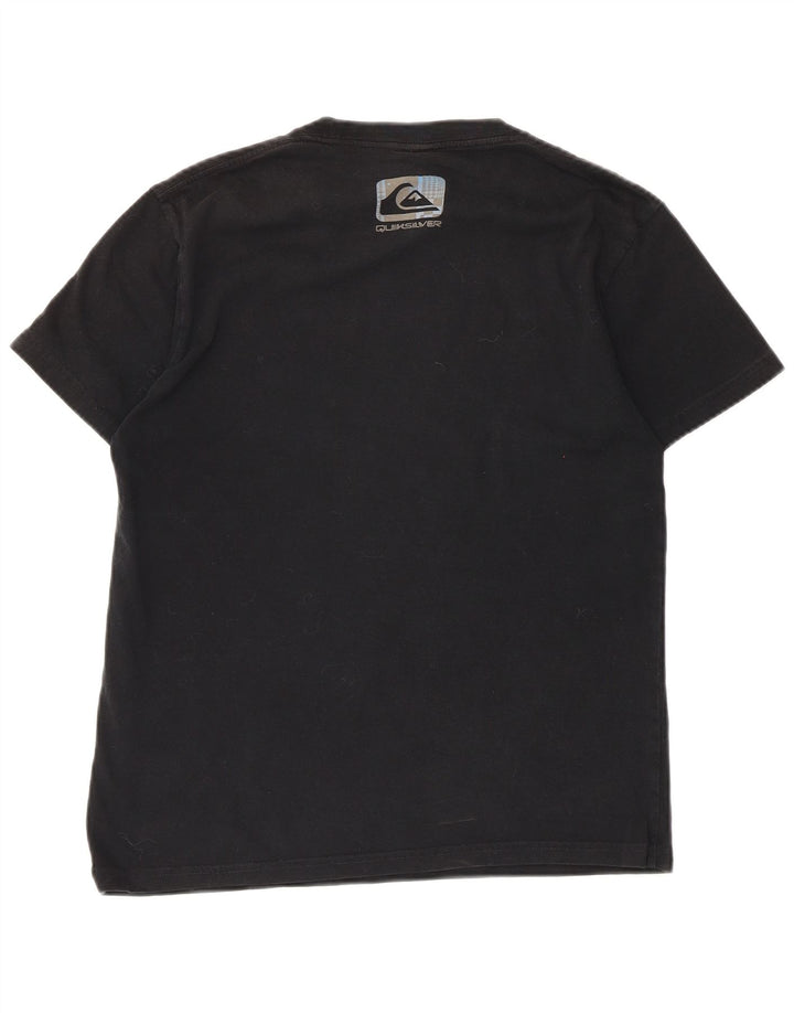 Camiseta masculina Quiksilver com estampa gráfica pequena preta