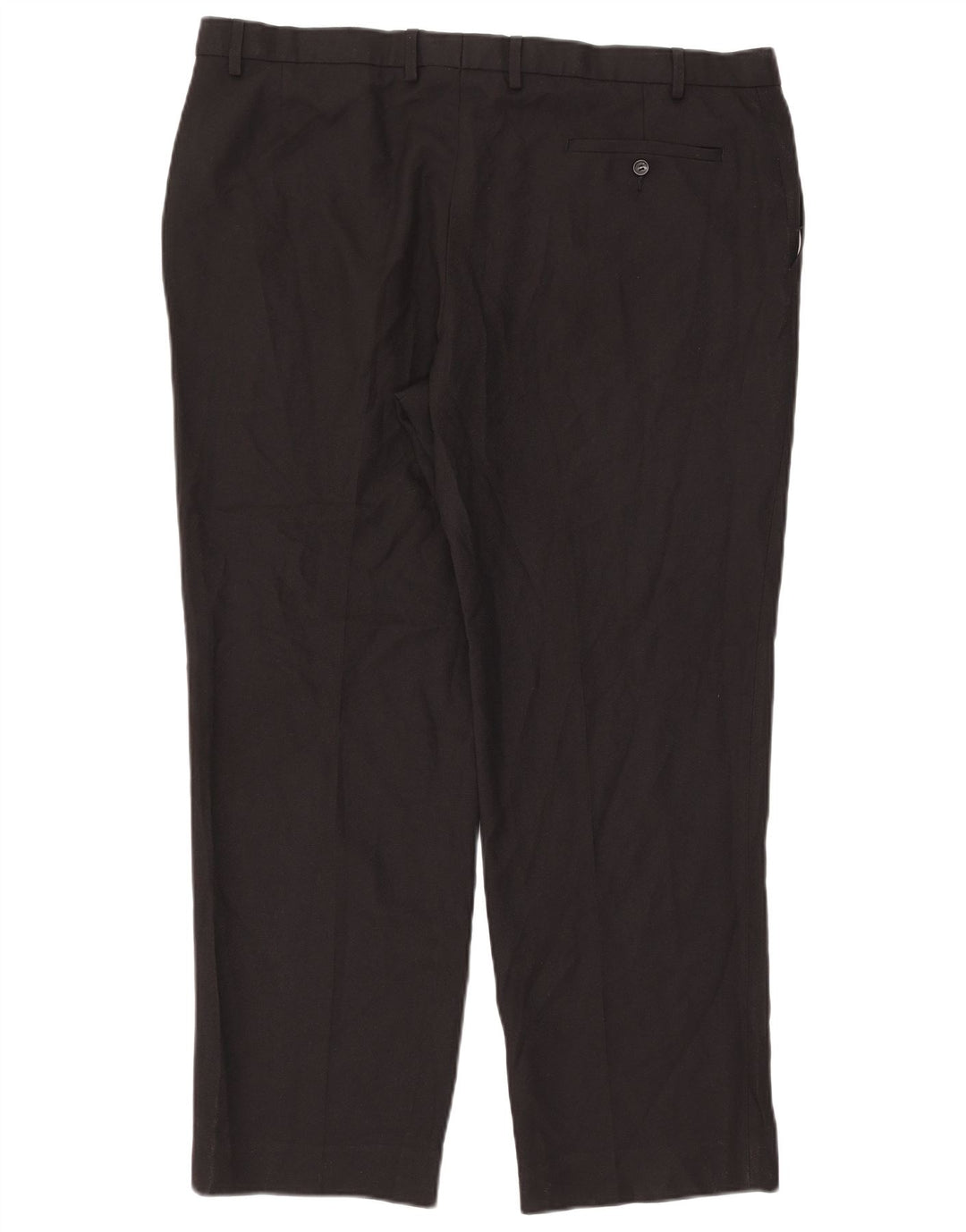Calça masculina de terno reto Marks & Spencer W42 L31 poliéster preto