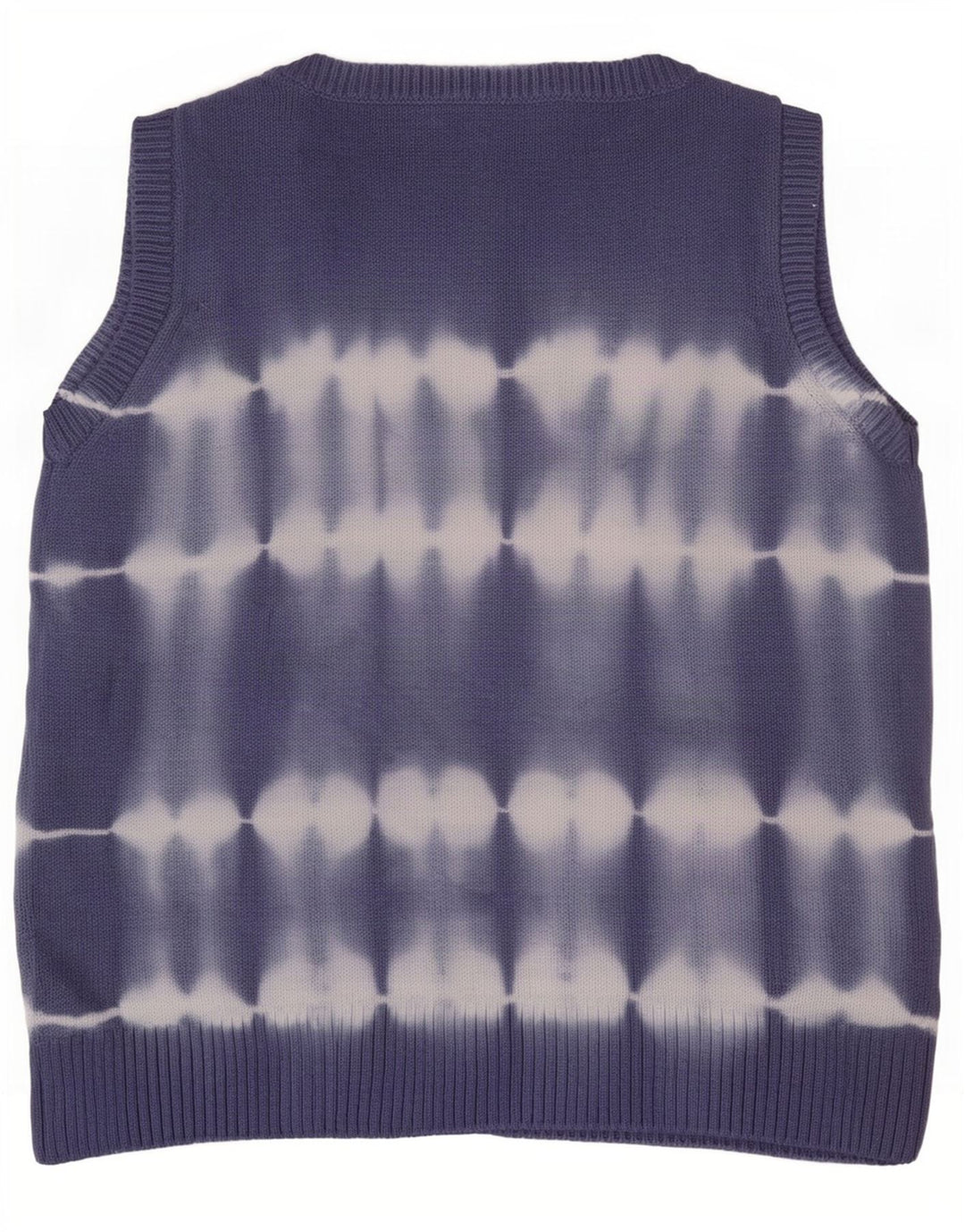Regata feminina com colete branco material UK 10 pequeno algodão azul tie-dye