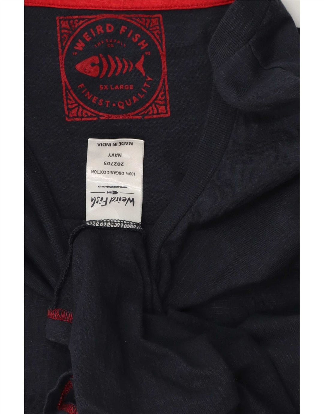 Camiseta masculina Weird Fish Top 5XL algodão azul marinho
