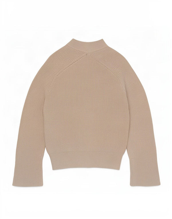 Suéter feminino Calvin Klein Jeans com ajuste solto e gola tartaruga Reino Unido 6 XS Beig