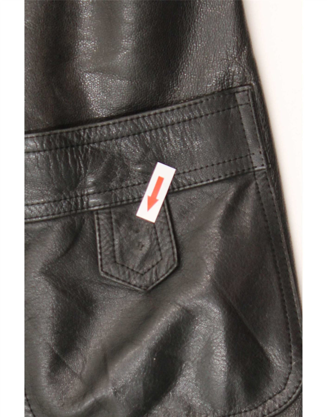 Casaco de couro feminino vintage IT 52 2XL preto