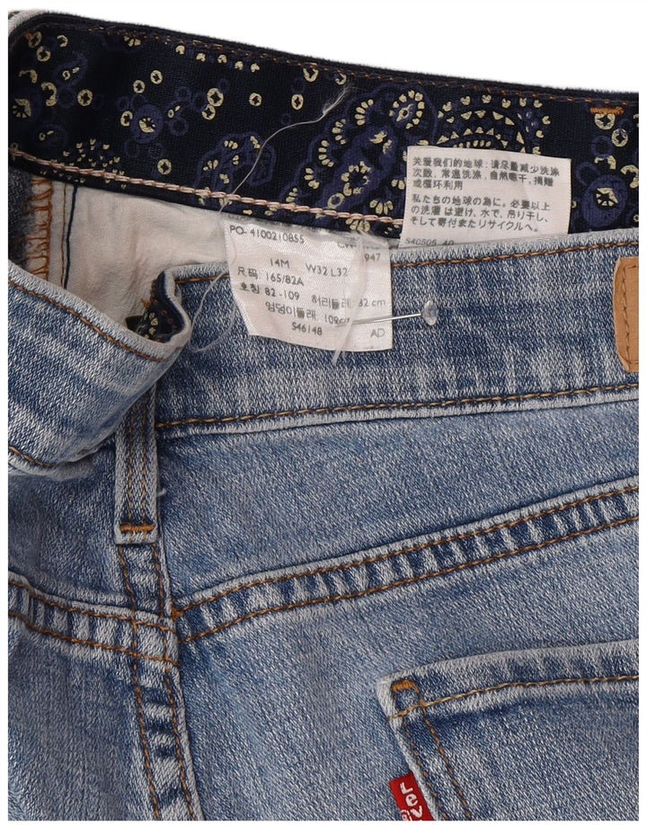 Calça jeans feminina Levi's 525 Straight US 14 XL W32 L32 Azul