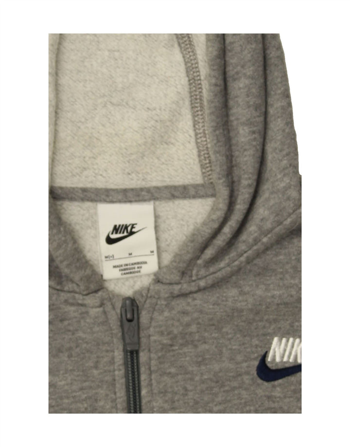 NIKE Boys Zip Hoodie Sweater 10-11 Years Medium Grey Cotton Vintage Nike and Second-Hand Nike from Messina Hembry 