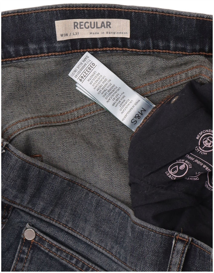 Jeans Marks & Spencer masculino regular fit reto W36 L31 algodão azul