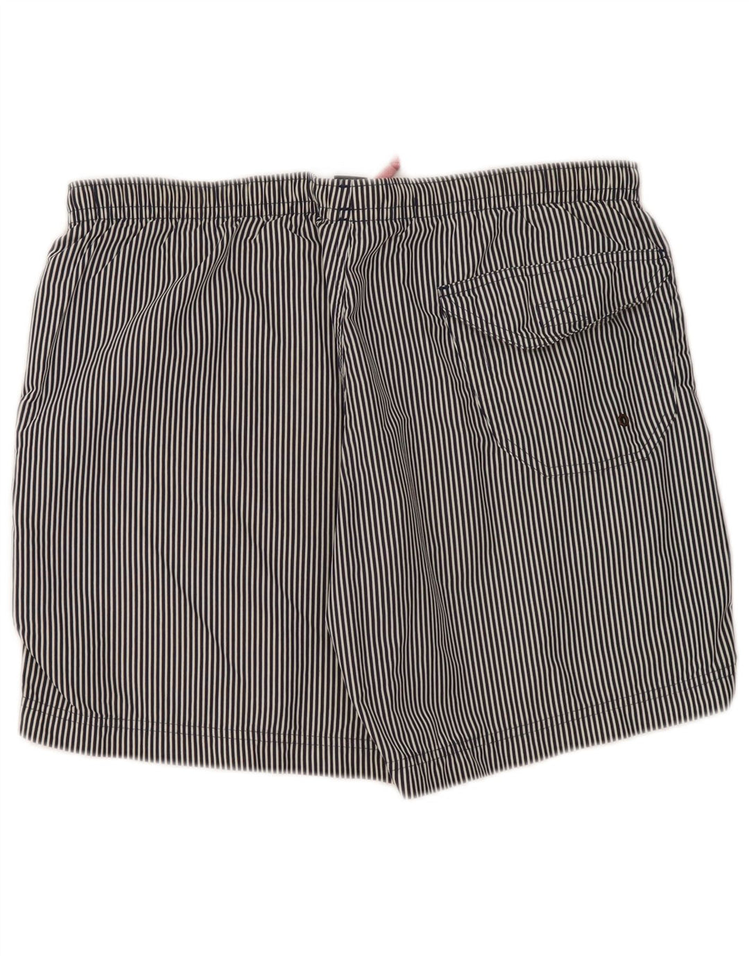 Shorts de natação masculino Jeckerson grande poliéster listrado azul marinho