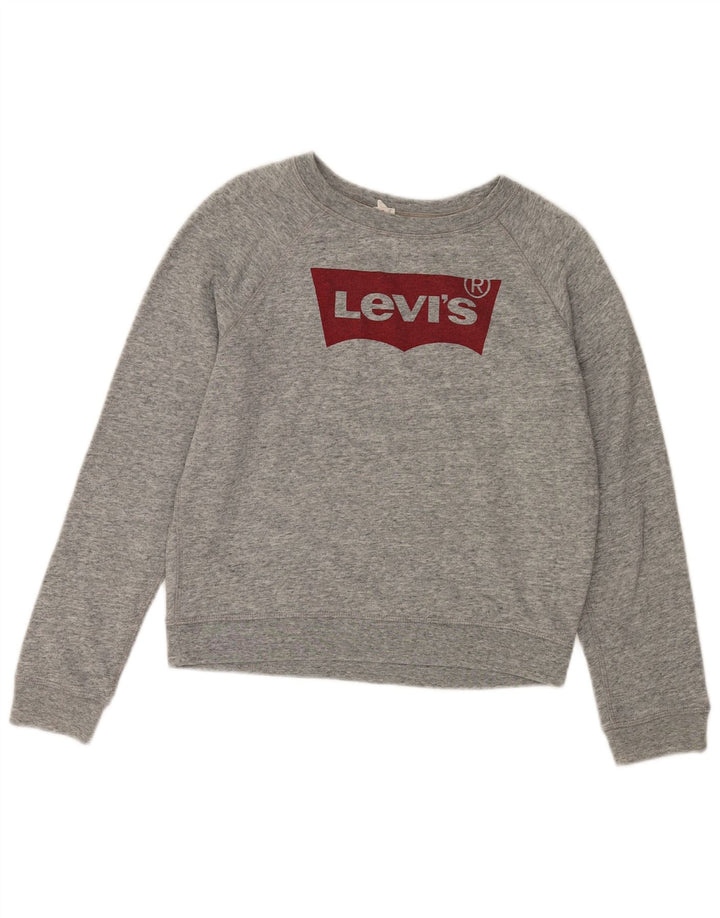 Suéter de moletom feminino oversized Levi's Reino Unido 10 pequeno cinza manchado